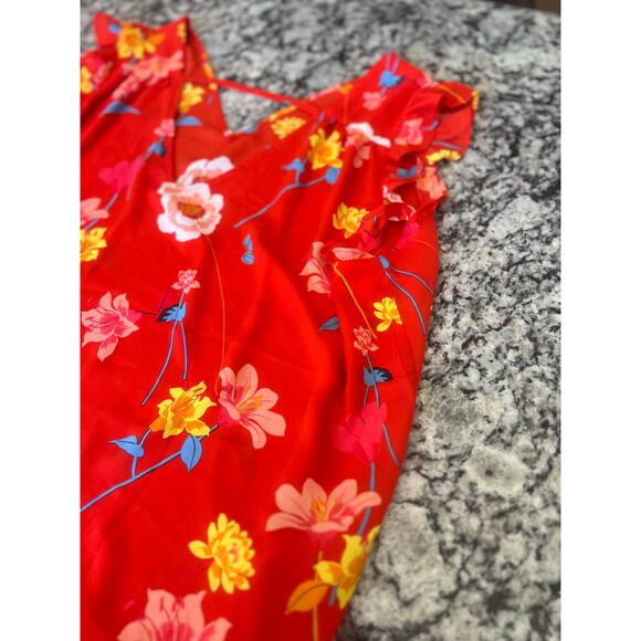 LOFT Lily bar back flutter shell top size XL floral print - Picture 9 of 10